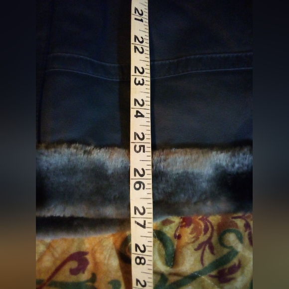 HIND Leather Faux Fur Insulated Removable Hooded Jacket Coat Men's L Blue/Gray - Picture 15 of 16